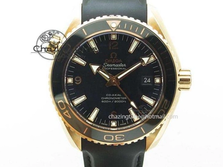 0510 Stylish Seamaster 300M Diver Rose Gold VSF 1:1 Best Edition Black Dial on Mesh Bracelet A 7662